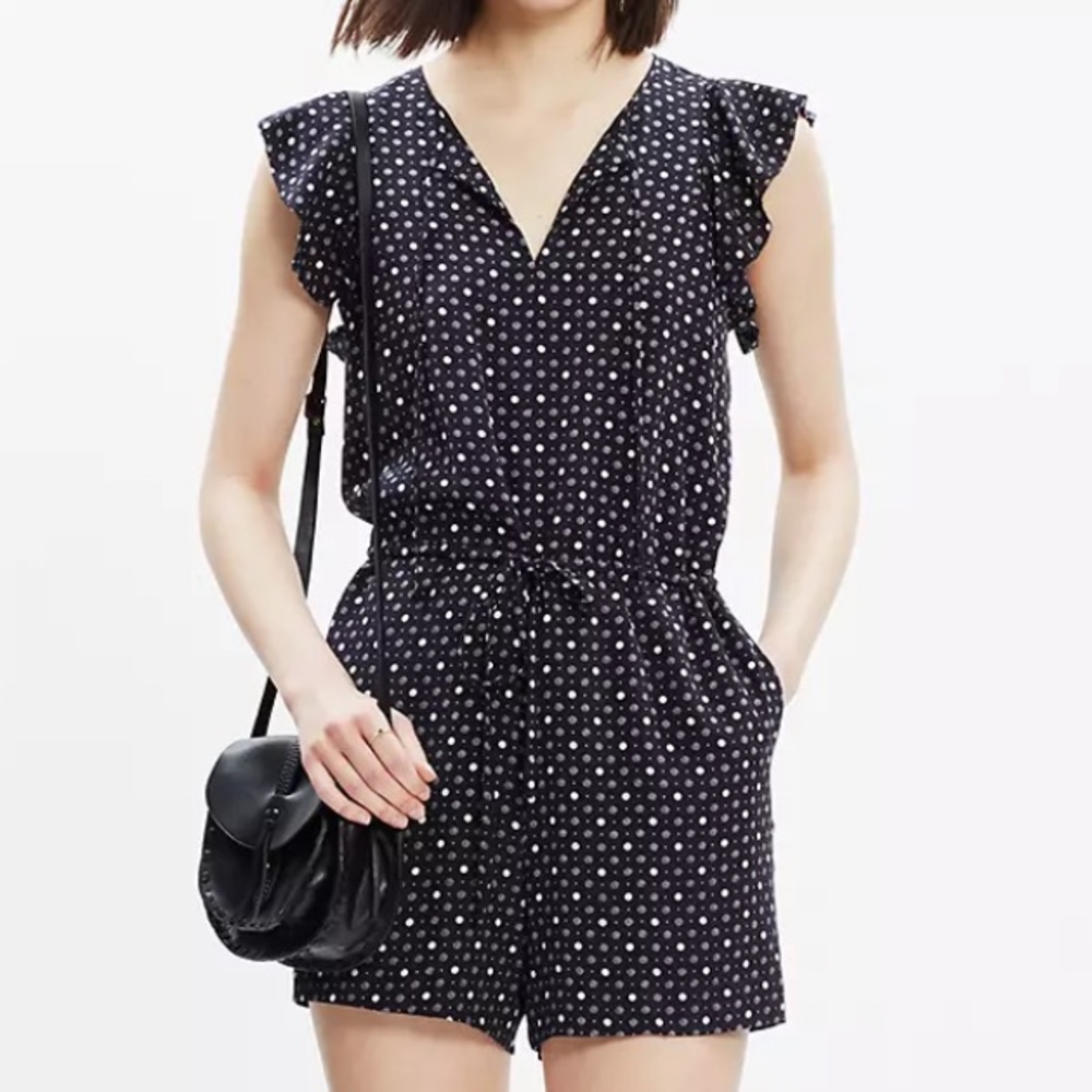 NWOT Madewell Petalplay Romper in Dotmix - Picture 1 of 13